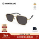 萬(wàn)寶龍（MONTBLANC）太陽(yáng)眼鏡酷感金屬雙梁飛行員防曬墨鏡男[白敬亭同款]MB0367SA-001