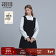 Teenie Weenie小熊女裝連衣裙25年冬季新款時(shí)髦優(yōu)雅修身毛織吊帶裙 黑色 S