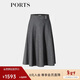 PORTS女裝2025秋季新款灰色挺括質(zhì)感傘擺半裙ALQ9S005WWQ041 高級灰 6