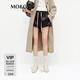 MO&Co.短褲春運動(dòng)時(shí)裝緞光皮感抽繩高腰寬松黑色MBE1SOT010 黑色 L 170