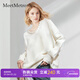 MeetMetro瑪依爾奶fufu設計感毛針織衫女2025秋新款珠鏈套頭毛衣 奶白【現貨閃電發(fā)】 L