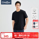 金利來(lái)【長(cháng)絨棉】春夏季節短袖T恤男時(shí)尚暗紋提花圓領(lǐng)彈力休閑上衣 99黑色 XL 180/96A 推薦150-165斤