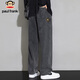 大嘴猴（paul frank）牛仔褲男秋季潮牌寬松直筒褲子男士闊腿休閑褲男褲 黑色 XL