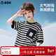 ASK JUNIOR童裝男童T恤夏薄透氣條紋撞色休閑半袖運動(dòng)短袖t桖男童 170 