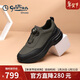 金利來(lái)（Goldlion）男鞋氣墊大底舒適耐磨旋轉扣休閑鞋G550430349RAE灰黑42