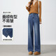 茵曼（INMAN）通勤復古高腰顯瘦牛仔褲女春秋款氣質(zhì)時(shí)尚百搭寬松直筒褲子 晴空中藍 26