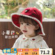 幼歌（YOUGE）嬰幼兒秋季新款純棉里布時(shí)尚遮陽(yáng)帽可愛(ài)蘑菇森系漁夫帽 紅色 48cm(1-3歲/適合頭圍46-50cm)