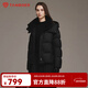 坦博爾2025年秋冬季新款布朗尼流光風(fēng)格氣質(zhì)潮牌時(shí)尚羽絨服百搭女士外套 黑色 S (160)