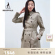 beanpole【新年禮物】明星同款  女戶(hù)外優(yōu)雅氣質(zhì)卡其色雙排扣長(cháng)款風(fēng)衣外套 卡其色 S 160/84A