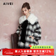 AIVEI欣賀艾薇24冬季新減齡甜美公主娃娃版格紋毛呢外套R763502A 黑白格 M