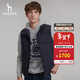 哈吉斯（HAZZYS）男裝冬季馬甲背心簡(jiǎn)約外套無(wú)袖羽絨服男ASFZU0ADX04 藏青色NV M (170/92A 46)