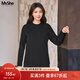 MsShe【48支羊毛混紡】大碼女裝2025秋冬裝胖mm半高領(lǐng)針織毛衣女 黑色現貨 4XL