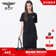 BOY LONDON夏季女款時(shí)尚LOGO印花潮牌街頭百搭休閑連衣裙W17010 黑色 L