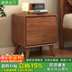 木源同全實(shí)木床頭柜胡桃木家用臥室床邊收納柜實(shí)木儲物柜輕奢新款置物柜 長(cháng)40寬35高47cm【雙抽】 柜體整裝發(fā)貨【全胡桃木】