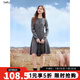 百圖betu女裝2025秋季新款連衣裙氣質(zhì)灰顯白簡(jiǎn)約顯瘦裙子女2509T98 灰色 S