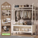 衣炫衣架落地立式衣帽架掛衣架臥室專(zhuān)用晾衣架一體靠墻頂部置物防塵柜 120CM-奶白【頂部置物+防塵儲物柜】 送掛鉤+萬(wàn)向輪