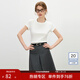 范思藍恩正肩短袖T恤女2025夏新款修身顯瘦設計感圓領(lǐng)上衣2113 白色 M
