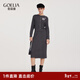 歌莉婭羊毛套裝2025新款一整套穿搭立體花毛織兩件套1E9LAA2X0 44B煙灰 S