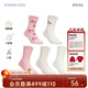 愛(ài)慕兒童襪子女童精梳棉襪子女孩3A抗菌短襪5條裝粉草莓22