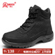 強人男靴際華3515加絨保暖戶(hù)外訓練靴軍迷防寒棉鞋 輕便防寒靴 黑 43