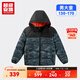 超級安踏兒童運動(dòng)羽絨服男童秋冬連帽三防保暖短款夾克外套大童352546921U 基礎黑-2 130