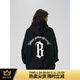 BONELESS【蔡徐坤同款】圓弧哥特B字印花連帽衛衣情侶款重磅帽衫 碳黑色 2XL