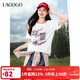 LAGOGO新疆棉度假風(fēng)寬松短袖T恤女拉谷谷2025年夏季新款純棉上衣 本白色 M