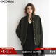 COCOBELLA細閃銀蔥圈圈呢羊毛外套苔蘚綠短款棒球夾克WL903 海藻綠 S