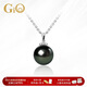 GiO珠寶 大溪地黑珍珠項鏈女18K金吊墜鉆石送女友生日禮物新年禮物