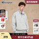 Champion冠軍衛衣男女情侶加絨2025秋冬新款衣服半高領(lǐng)復古外套 淺灰色（男女同款） S