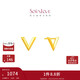 周大福SOINLOVE極簡(jiǎn) 18K金極簡(jiǎn)V字耳釘耳飾女送禮物 VE193