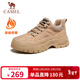 駱駝（CAMEL）男士加絨復古戶(hù)外登山工裝休閑低幫鞋 G13A342170R 流沙色 43