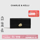 CHARLIE&KELLI CK品牌包包女包2026新款簡(jiǎn)約錢(qián)包卡包長(cháng)款手拿包生日禮物送女生 黑色【京倉配送 禮袋包裝】