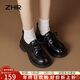 ZHR樂(lè )福鞋女春秋厚底英倫單鞋女時(shí)尚甜美學(xué)院風(fēng)女鞋 BZ21 黑色 38 