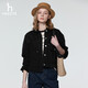 哈吉斯（HAZZYS）女裝 秋季款女士【PHIZ系列】燈芯絨拼接領(lǐng)箱型牛仔夾克女 黑色BK M (160/84A 38)