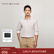Tommy Hilfiger秋冬男女純棉重磅牛津紡商務(wù)休閑海邊條紋情侶長(cháng)袖襯衫外套 淺卡其白條紋0C8 M （推薦：135-150斤）