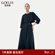 歌莉婭風(fēng)衣氣質(zhì)中長(cháng)款高級感風(fēng)衣式圓領(lǐng)連衣裙1E2L4K470 00B黑色 S