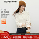 紅袖（hopeshow）獨特超好看單穿襯衫2025冬季新款女裝OL風(fēng)收腰氣質(zhì)高端小資小上衣 米白004 XL