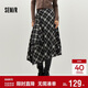 森馬（Semir）半身裙女冬磨毛格紋長(cháng)裙2025個(gè)性設計感不規則A字裙10A725120001