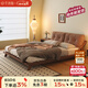 華納斯伴侶實(shí)木床法式復古小戶(hù)型主臥室2025新款1米8中古雙人拆洗 【靠包加高款】【云錦棕-雪尼爾】白蠟木實(shí)木床 1800mm*2000mm