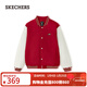 斯凱奇（Skechers）秋季男女同款撞色棒球服外套L125U042 漿紅色/03LC XL