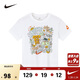 NIKE 耐克童裝印花時(shí)尚短袖T恤2025年夏季男女童柔軟舒適兒童休閑上衣