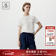Marc O'Polo/MOP【品牌經(jīng)典系列】純棉圓領(lǐng)寬松簡(jiǎn)約字母短袖t恤女士高端上衣 白色100 M /170