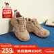 駱駝（CAMEL）工裝靴女休閑拼接厚底高幫鞋登山鞋馬丁靴 L24W283645 卡其 37 