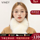 viney冬季圍巾女保暖雙面毛圍脖韓版仿狐貍毛生日新年禮物送女生女友 【米白色禮盒裝】送老婆高顏值 高級感獺兔毛內襯護頸防寒