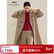 珍貝純羊絨大衣女冬季新款保暖毛呢外套純色中長(cháng)款系帶012 婉駝1 L （40）