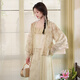 十三余小豆蔻兒[月光香檳]日常對襟衫兩片裙香檳金宋制漢服女夏 兩片裙 現貨 M