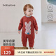 babylove【清倉】嬰兒連體衣純棉針織哈衣秋冬季寶寶毛絨兔洋氣毛線(xiàn)外出服