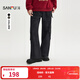 三福（SANFU）2025冬季男士蠟染飄帶休閑褲 多口袋寬松喇叭褲長(cháng)褲511710 黑色 31
