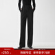 范思藍恩黑色通勤高腰垂感直筒長(cháng)褲女2024冬季保暖加厚褲子14651 黑色 M